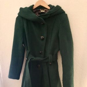 Tweed Coat Steve Madden Belted Hooded